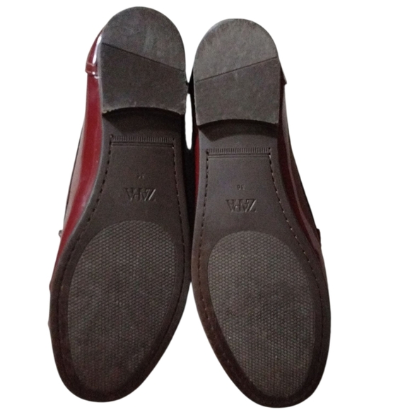 Zara Burgundy Patent Leather Loafers Size 6 - Picture 8 of 10